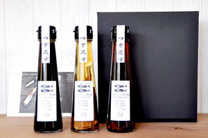 【だし醤油/濃口・淡口、だし酢：3本セット】Japanese Dashi Katsuoflavor soysauce ＆Vinegar