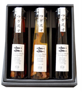【だし醤油/濃口・淡口、だし酢：3本セット】Japanese Dashi Katsuoflavor soysauce ＆Vinegar
